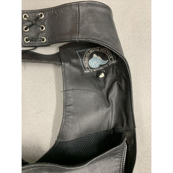 Himalaya Motor Bike Wear Chaps Mens Size Medium Motorcycle Riding Bikers Black - Picture 13 of 16